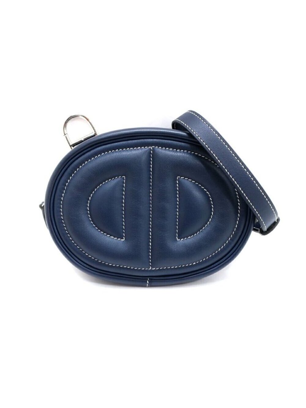 Hermes Ten in the Loop Verso Belt Bag Navy Orange